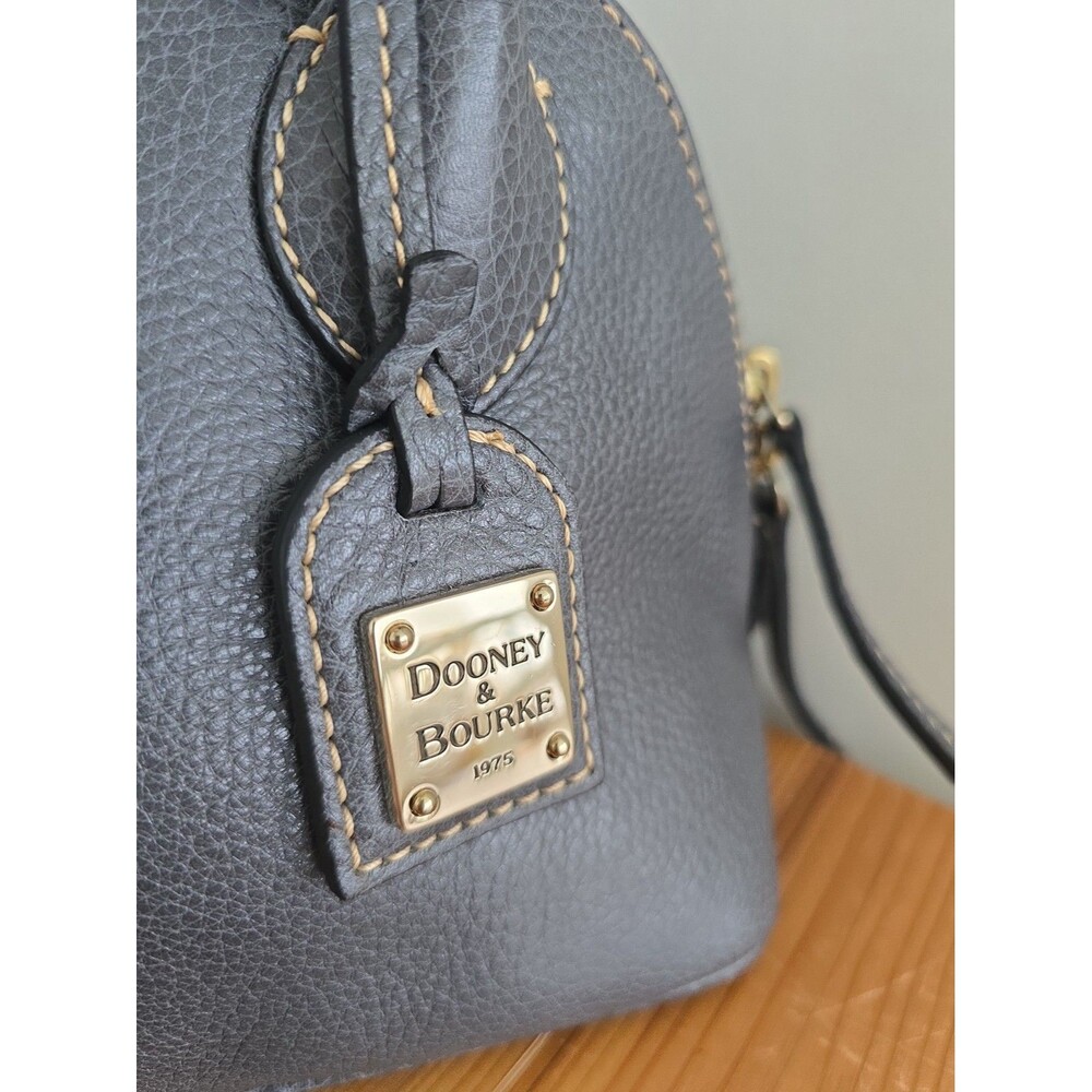 Dooney & Bourke Baby Domed Satchel Handbag Gray Leather - Picture 2 of 14